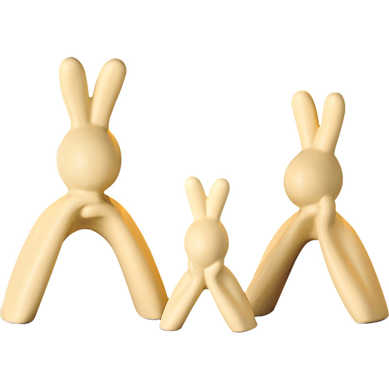 Ceramic Rabbit Family Figurines