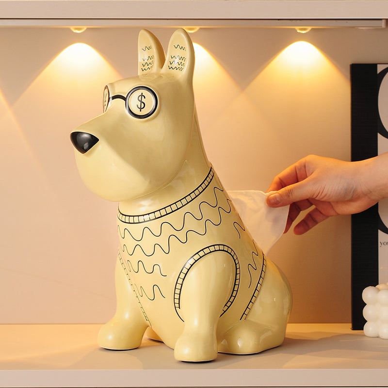 Ceramic Dog Tissue Box