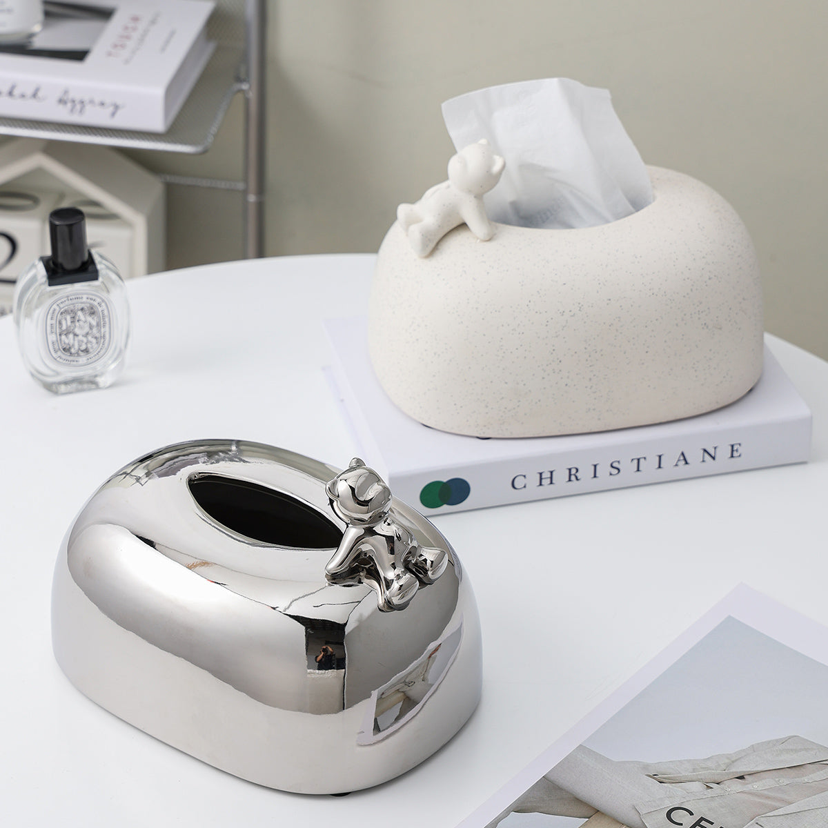 Modern Light-Luxury Bear Tissue Box