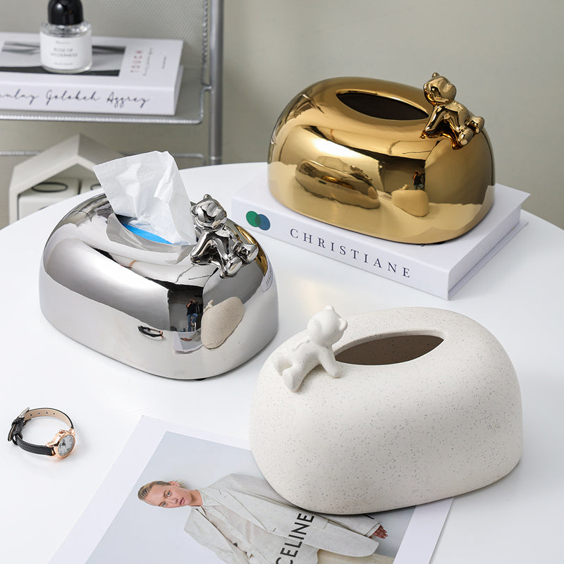 Modern Light-Luxury Bear Tissue Box