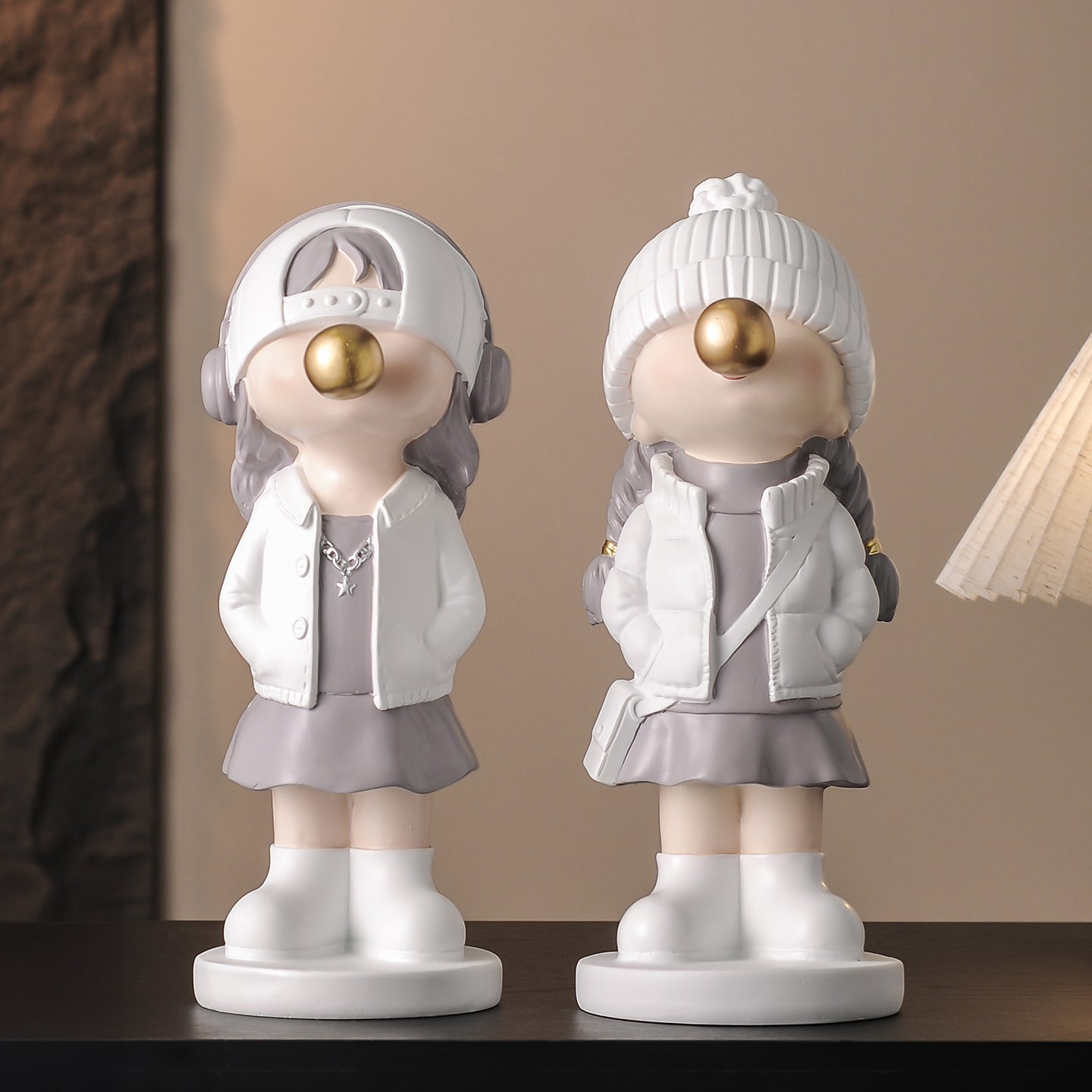 Modern Bubble-Blowing Figurine