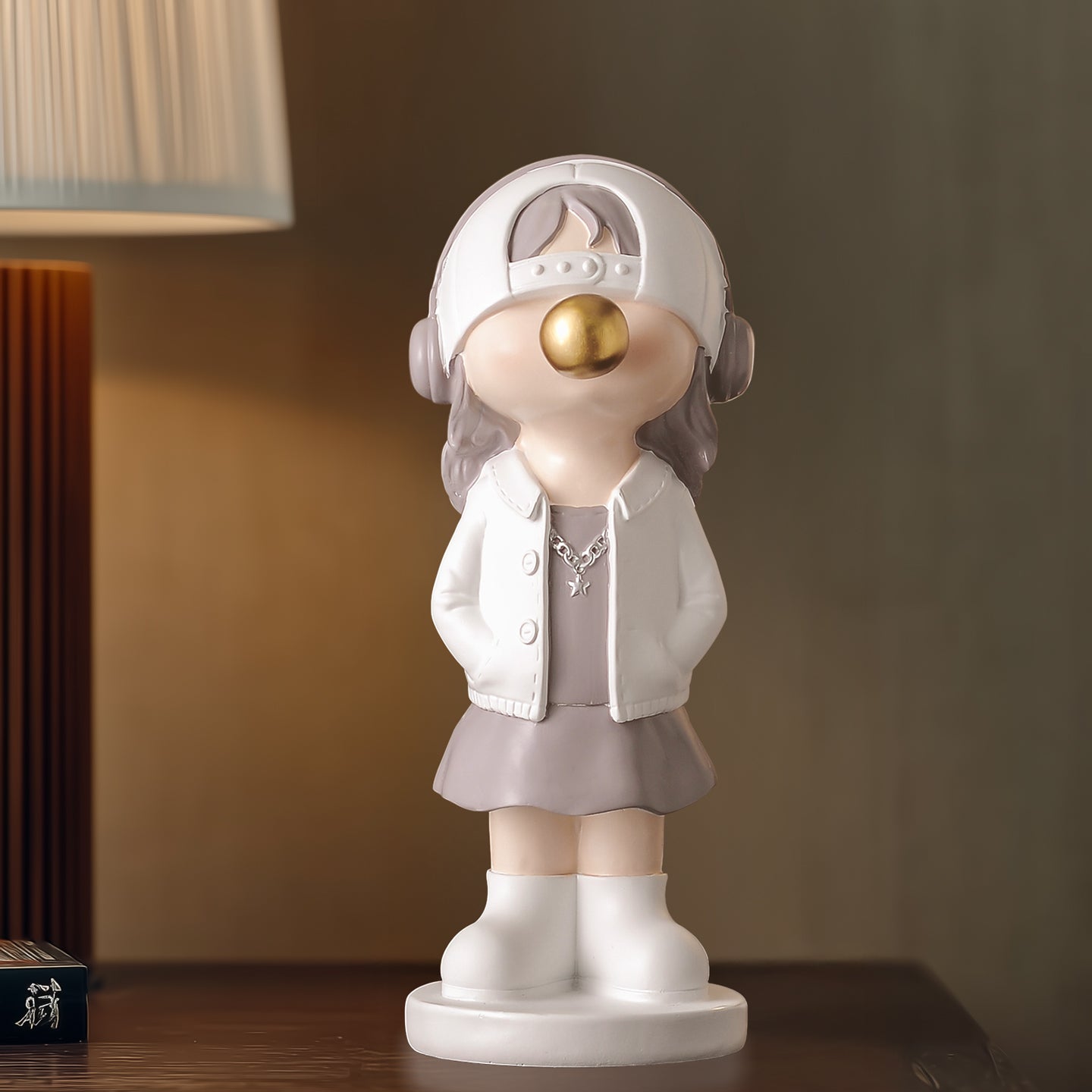 Modern Bubble-Blowing Figurine