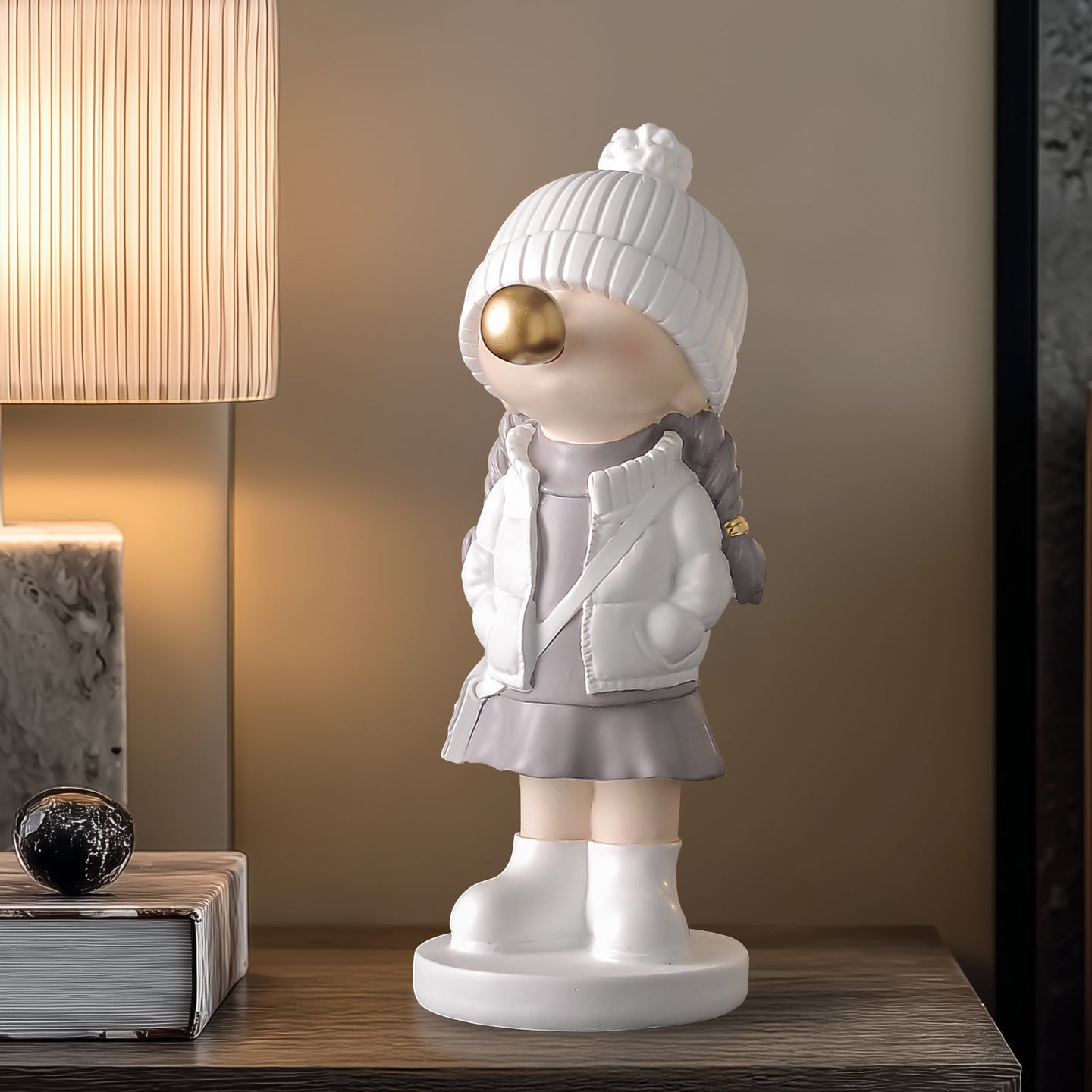 Modern Bubble-Blowing Figurine
