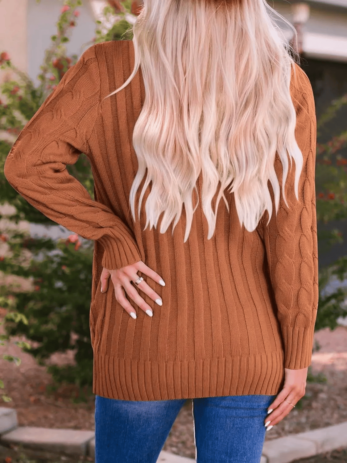Women's Fall Casual Long Sleeve Button Down Open Front Cable Knit Cardigan - Buy two and get free shipping!