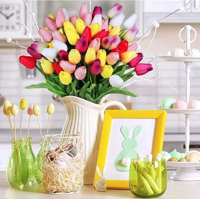 ✨This Week's Special Price $24.99💥UV Resistant Lifelike Artificial Tulips Flowers💐