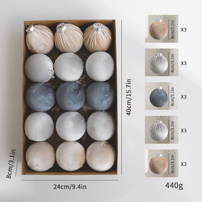 🎄15pcs Christmas Tree Ornaments Velvet Balls🎁