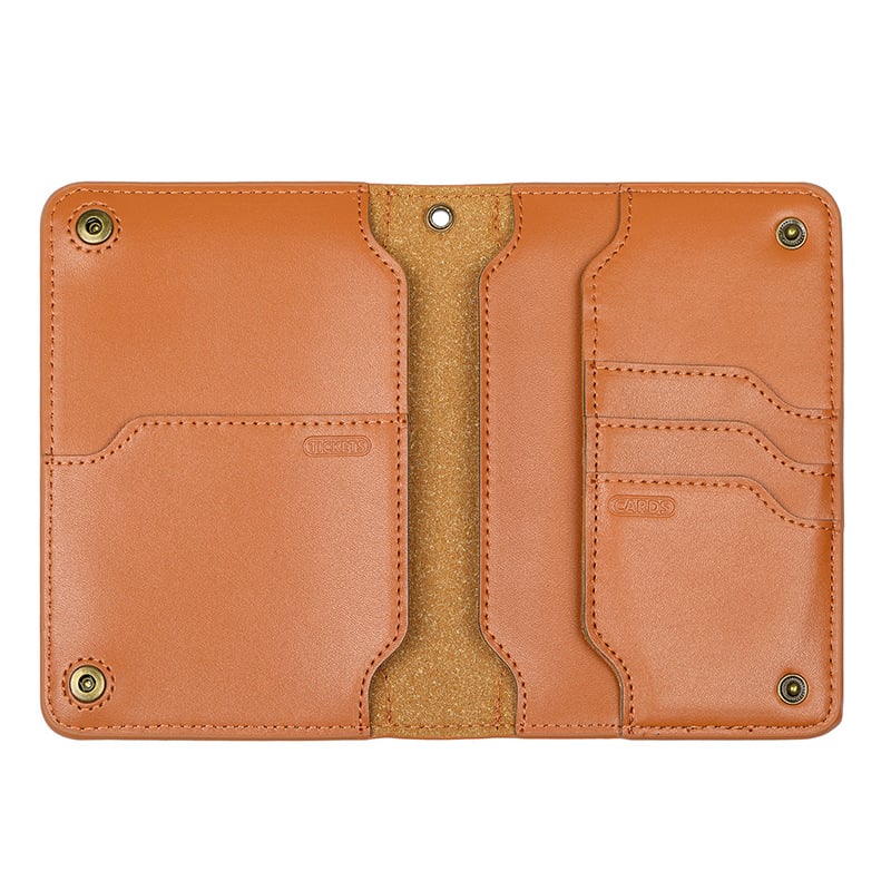 Cowhide multifunctional wallet passport bag travel ticket storage passport holder