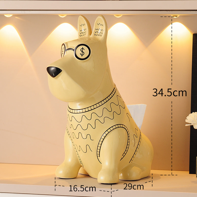 Ceramic Dog Tissue Box