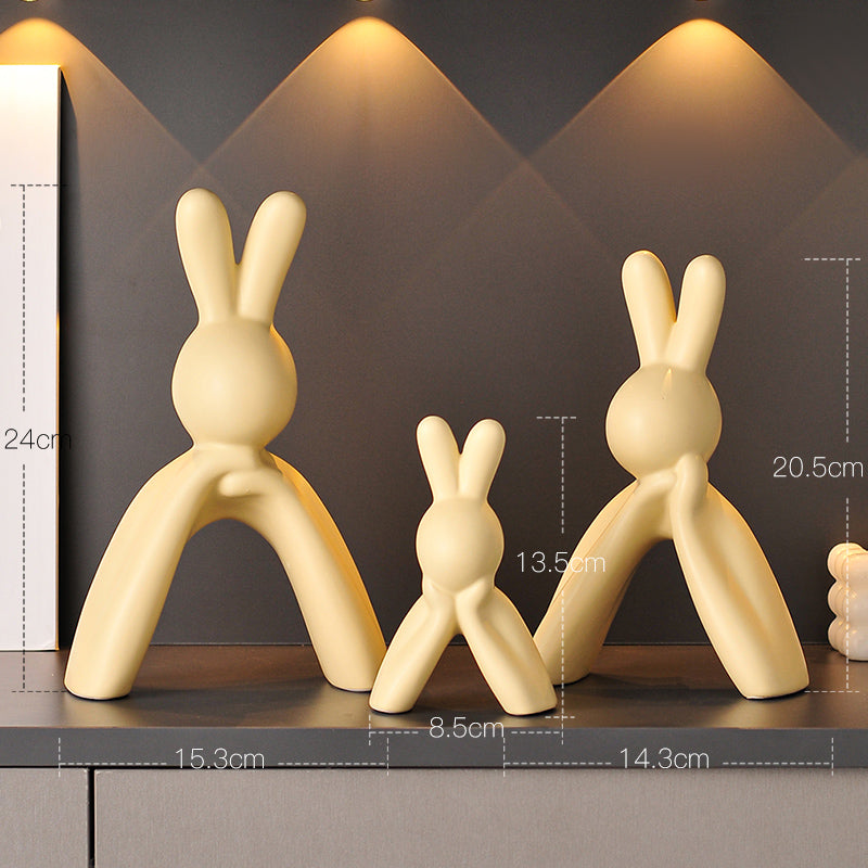 Ceramic Rabbit Family Figurines