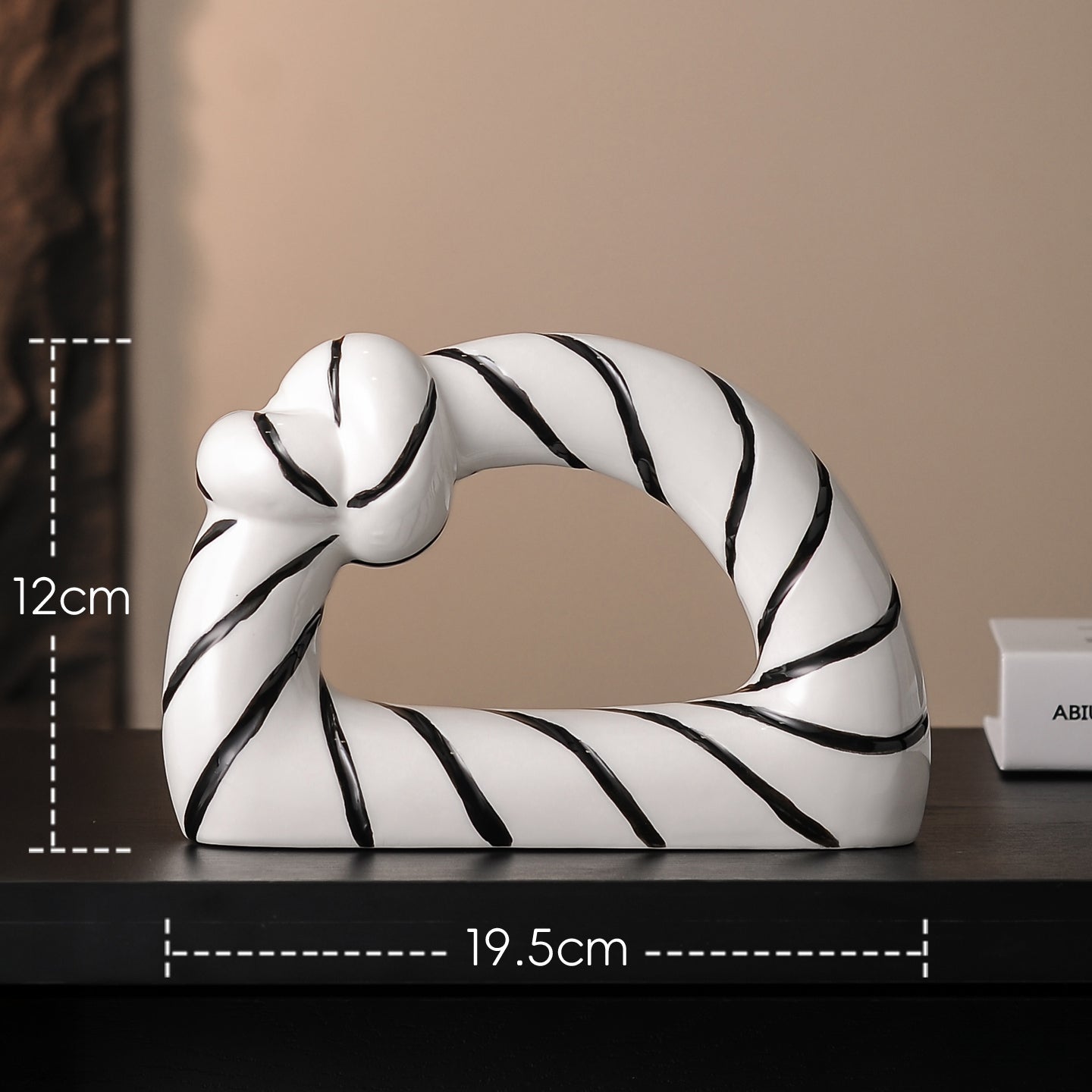 Hand-painted striped ceramic vase