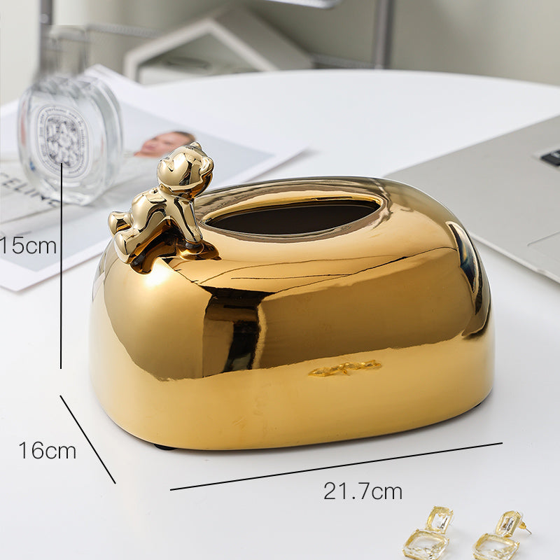 Modern Light-Luxury Bear Tissue Box