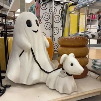 👻Halloween Ghost Walking Dog Statue