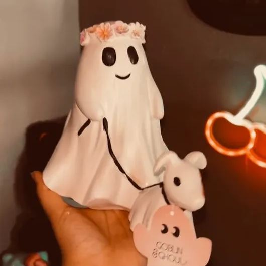 👻Halloween Ghost Walking Dog Statue