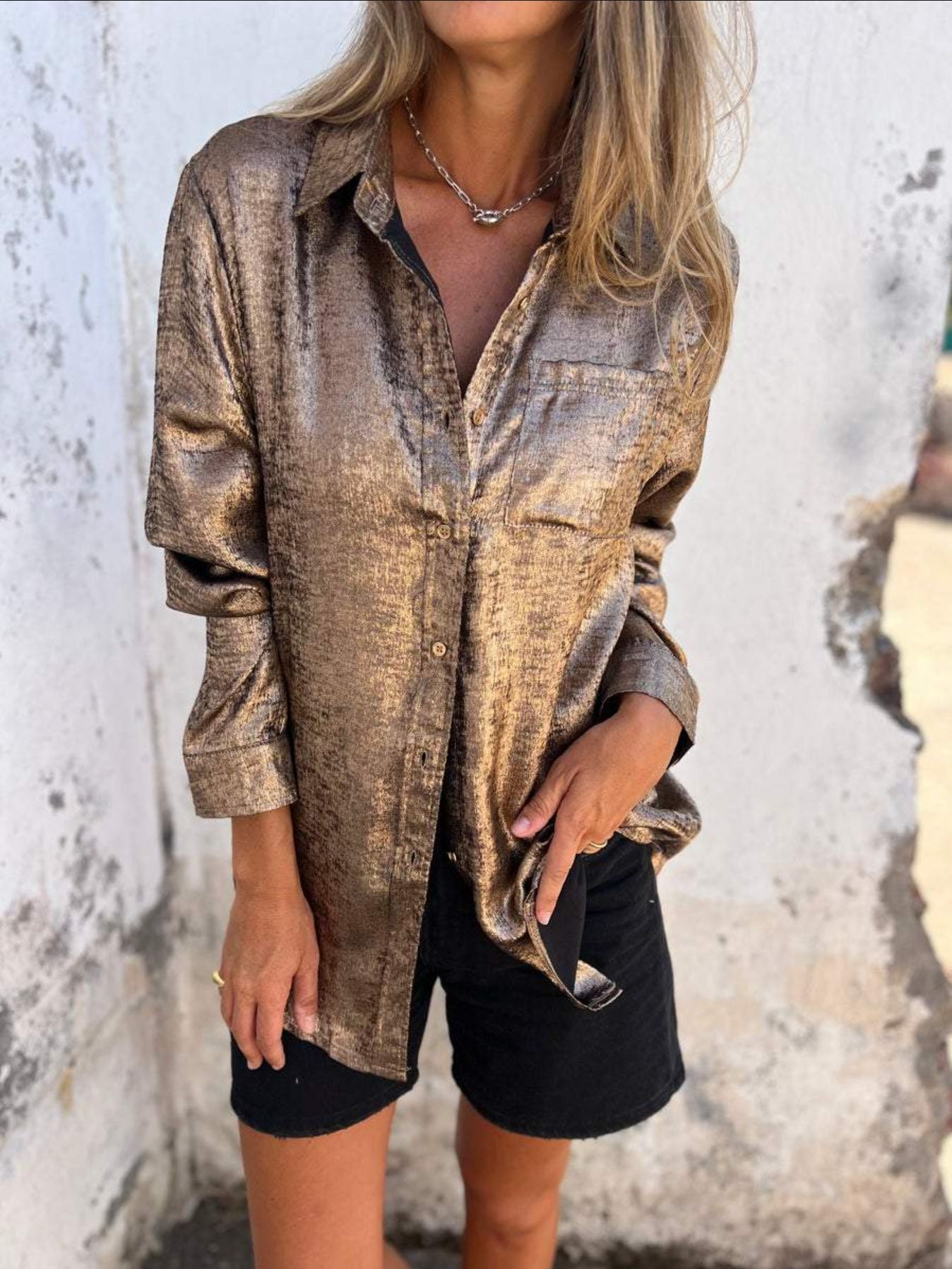 Casual Suede Fashion Lapel ShirtšBuy 2 Free Shipping