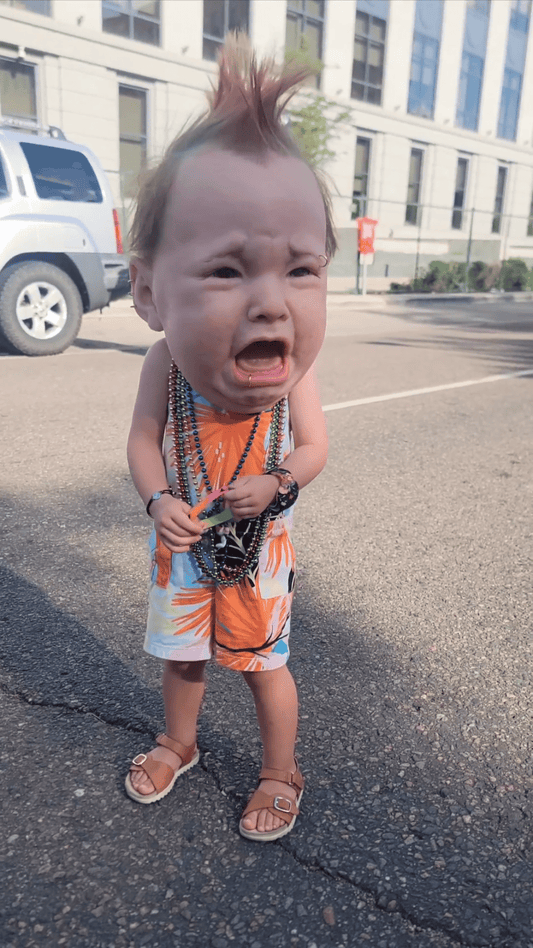 🎃Halloween Hot Sale - Crying Punk Baby Funny Latex Head Masks