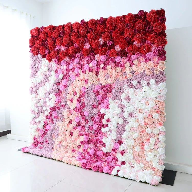 Handmade Roll-Up Fabric Flower Wall