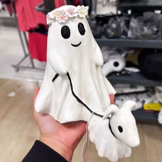👻Halloween Ghost Walking Dog Statue