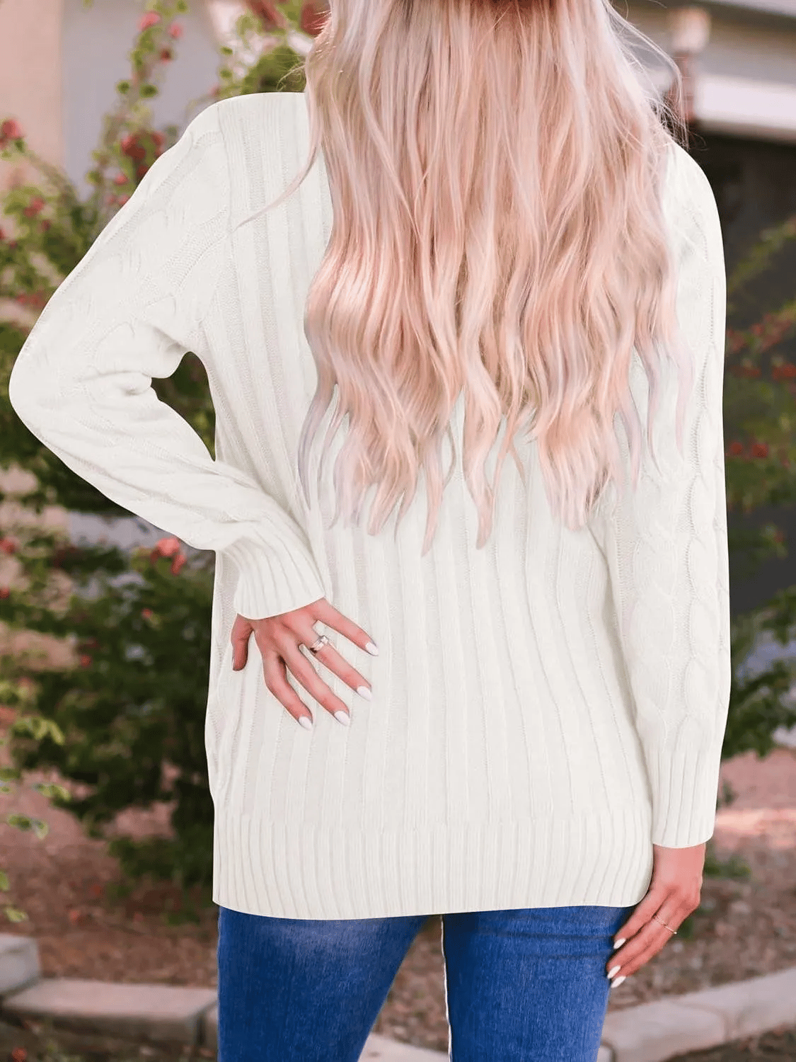Women's Fall Casual Long Sleeve Button Down Open Front Cable Knit Cardigan - Buy two and get free shipping!
