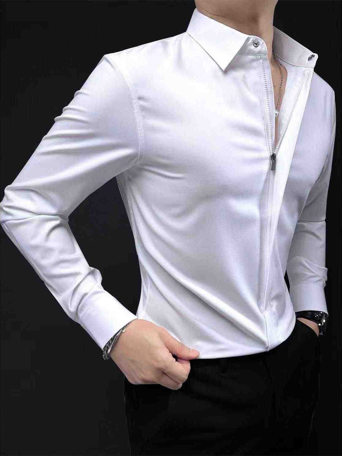 Men's Zipper Long Sleeve Shirt
