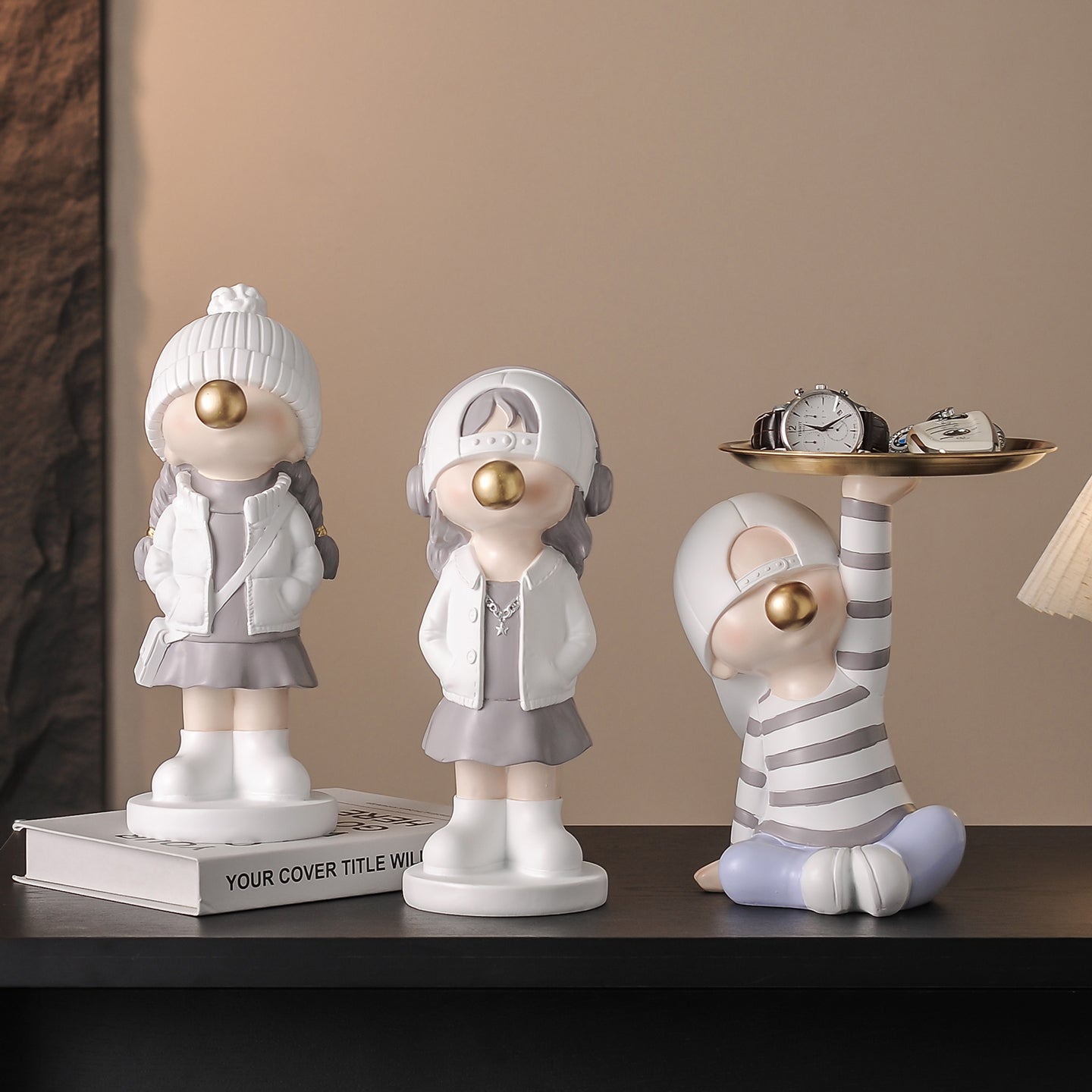 Modern Bubble-Blowing Figurine