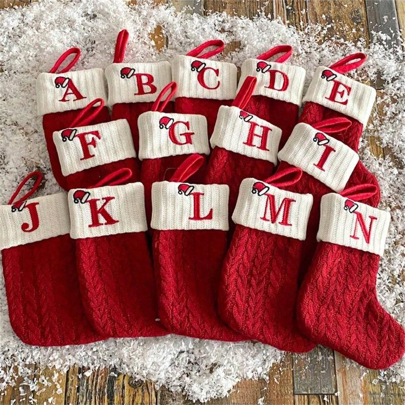 🎅Christmas Sale 49% OFF-🧦Personalized letter knitted Christmas stocking fireplace ornament