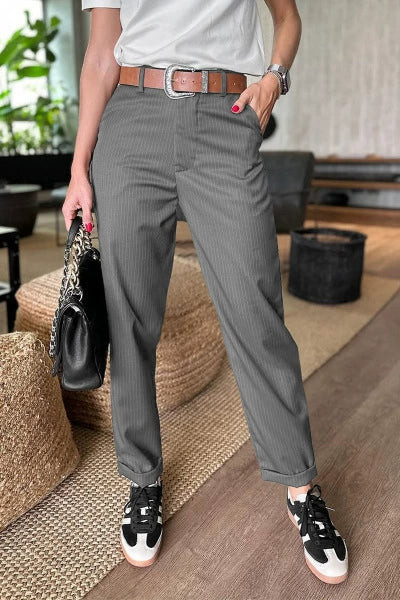 🔥Women's High Waist Casual Straight Blazer Pants🍃
