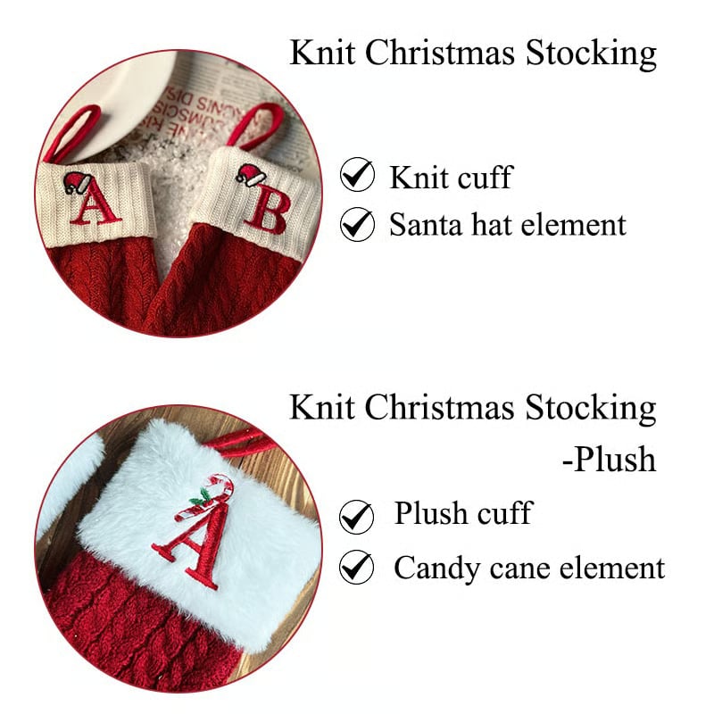 🎅Christmas Sale 49% OFF-🧦Personalized letter knitted Christmas stocking fireplace ornament