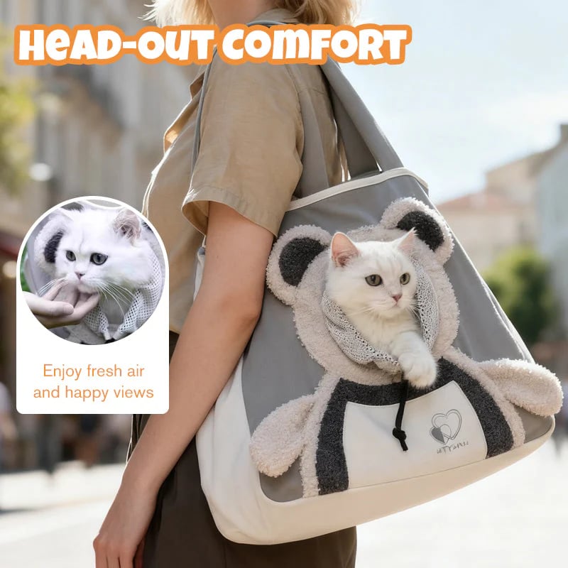🐾Cute Bear Pet Carrier Bag With Head-Out Design