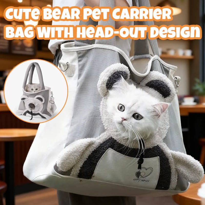 🐾Cute Bear Pet Carrier Bag With Head-Out Design