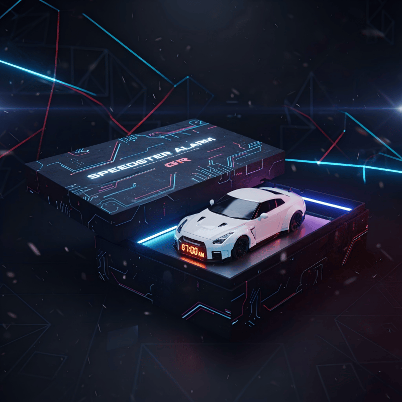 Hypercar Alarm Clock Realistic Engine & Light Effects