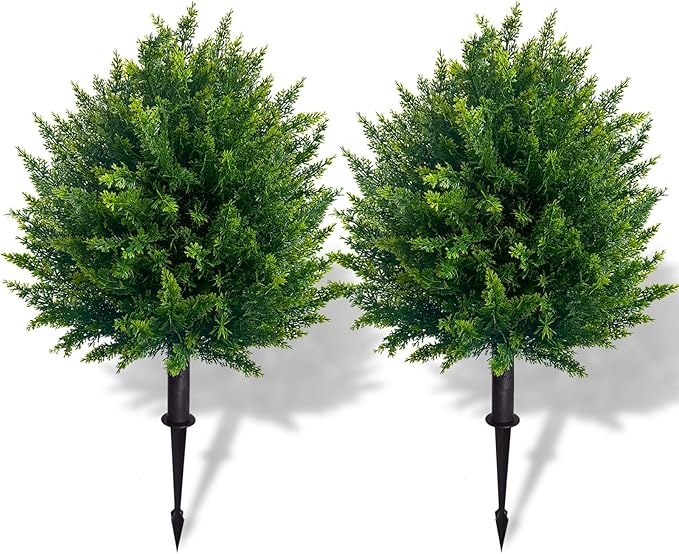 🌳UV Resistant Artificial Cedar Topiary Ball Tree