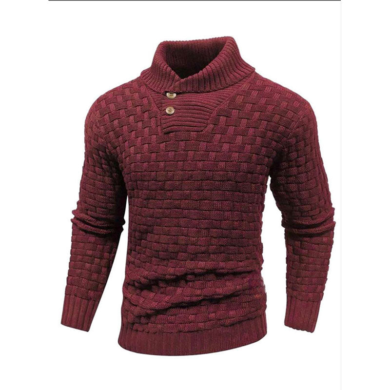 💜Men's sweater with structured stand-up collar
