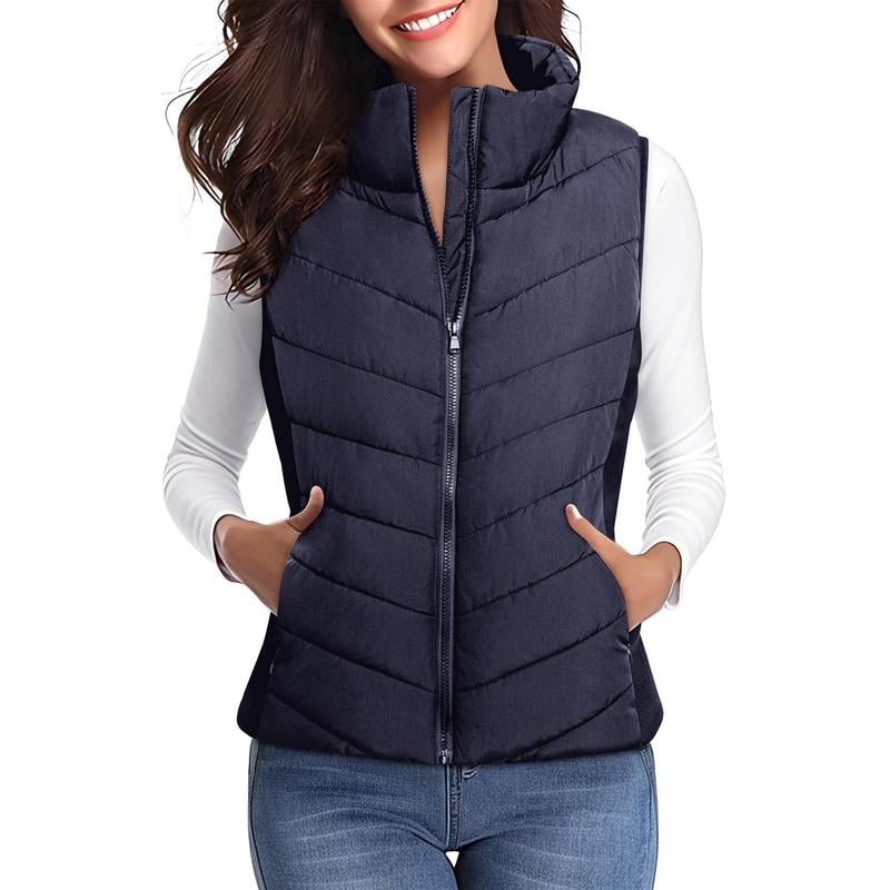 ⏰Puffer Vest Women Sleeveless Zip Up Outerwear