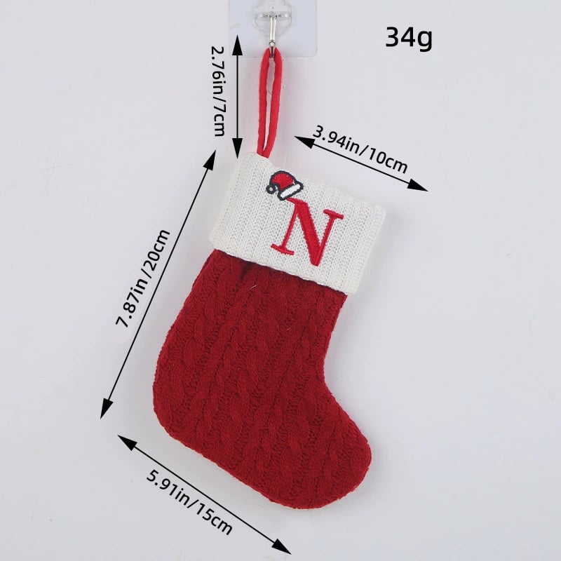 🎅Christmas Sale 49% OFF-🧦Personalized letter knitted Christmas stocking fireplace ornament