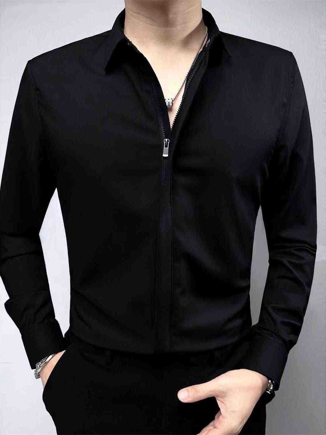 Men's Zipper Long Sleeve Shirt