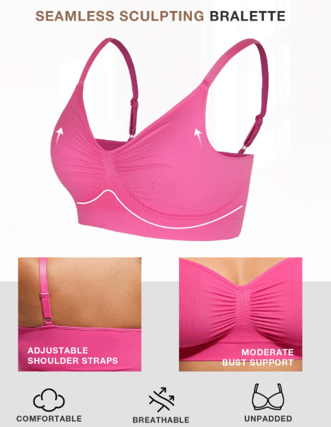 💖Women's Wireless Sculpt Bra Comfort Bralettes No Underwire Unlined Cami Bra