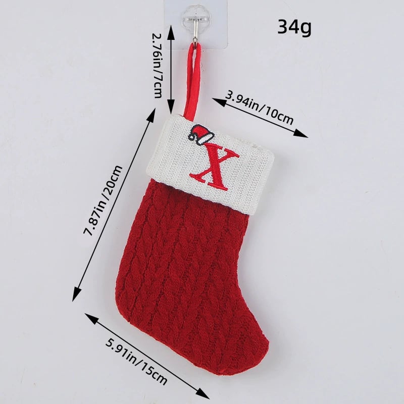 🎅Christmas Sale 49% OFF-🧦Personalized letter knitted Christmas stocking fireplace ornament