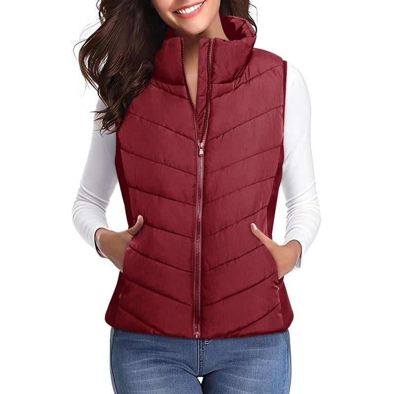 ⏰Puffer Vest Women Sleeveless Zip Up Outerwear