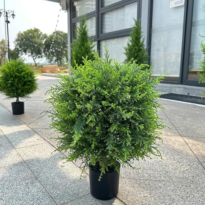 🌳UV Resistant Artificial Cedar Topiary Ball Tree
