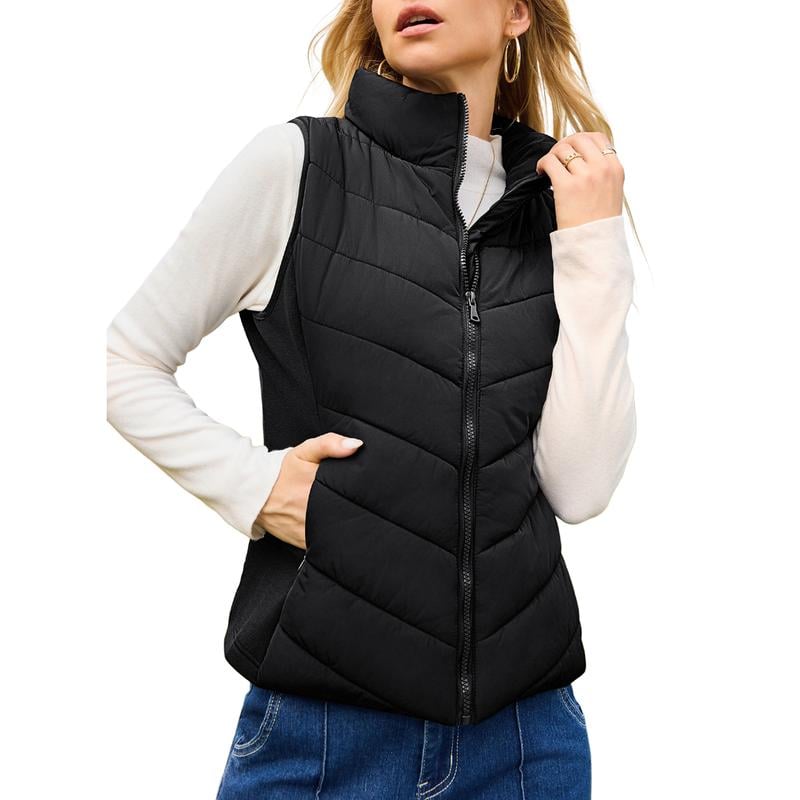⏰Puffer Vest Women Sleeveless Zip Up Outerwear