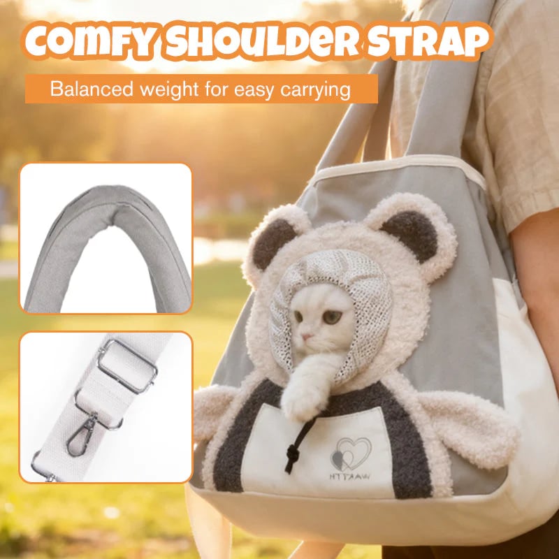 🐾Cute Bear Pet Carrier Bag With Head-Out Design