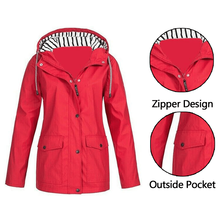 🔥Solid Color Casual Jackets, Waterproof and Windproof Coats, Hooded Windbreakers