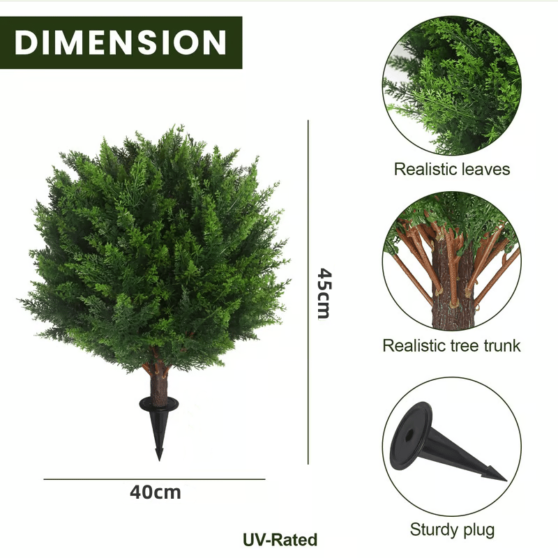 🌳UV Resistant Artificial Cedar Topiary Ball Tree
