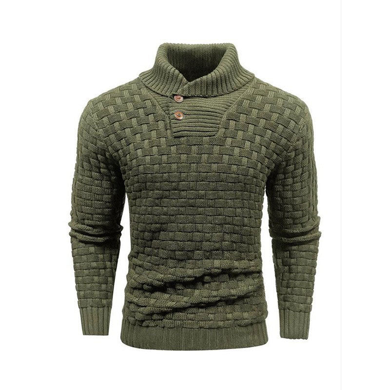 💜Men's sweater with structured stand-up collar