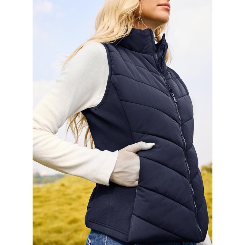 ⏰Puffer Vest Women Sleeveless Zip Up Outerwear
