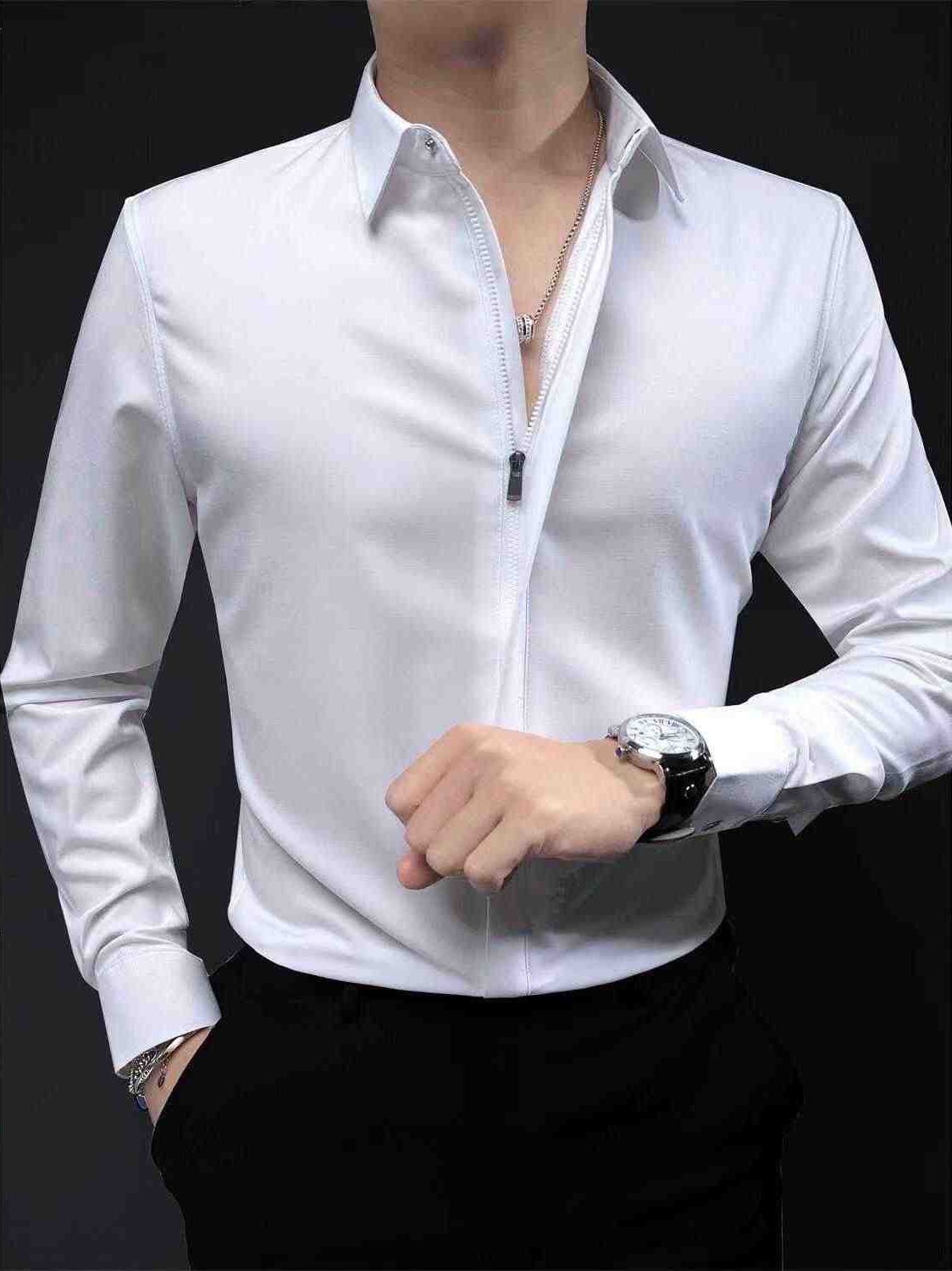 Men's Zipper Long Sleeve Shirt