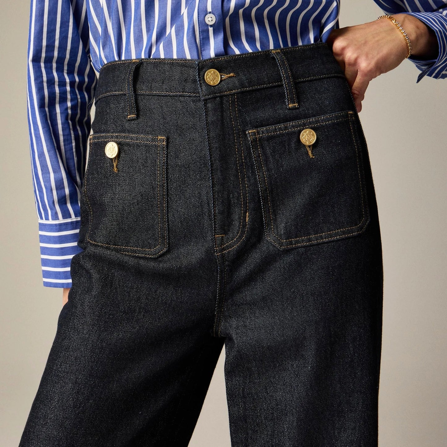 Tummy Control Sailor Wide Leg Jeans
