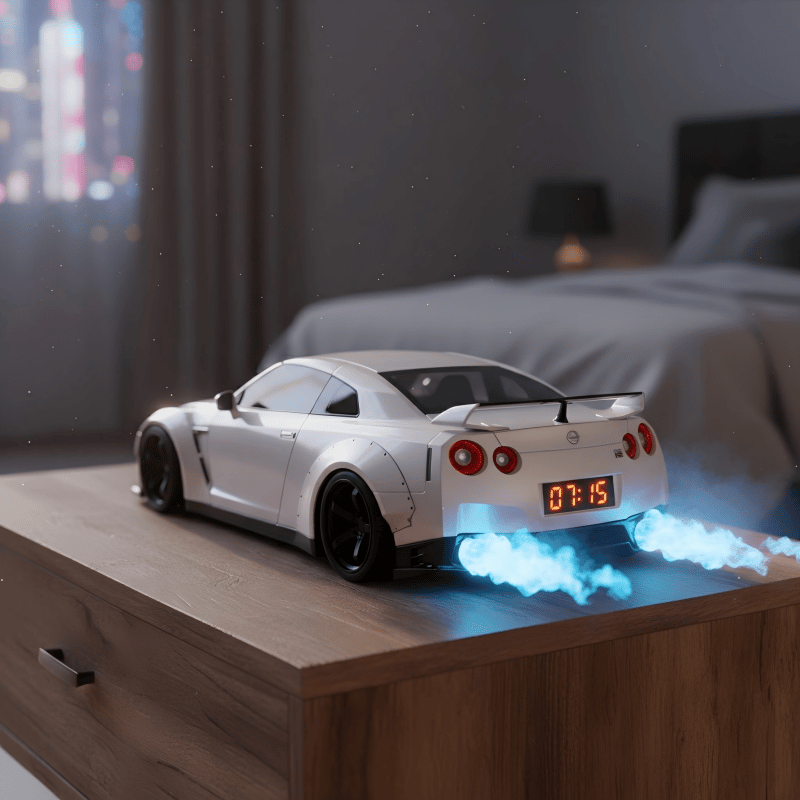 Hypercar Alarm Clock Realistic Engine & Light Effects