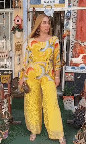 New Colorful Chiffon Set Casual Round Neck Print