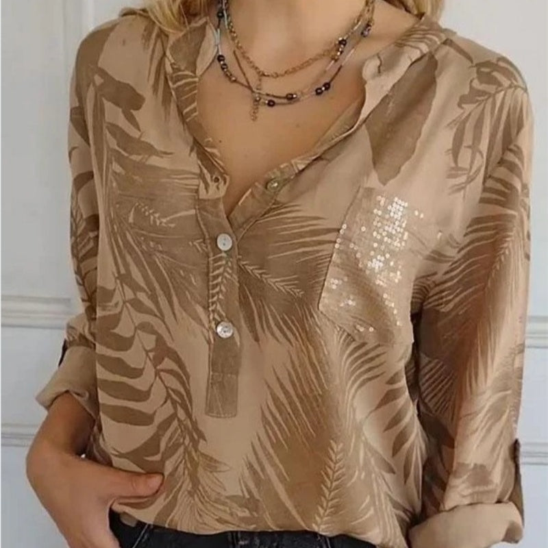 💕Women's Fashion V-Neck Printed Top